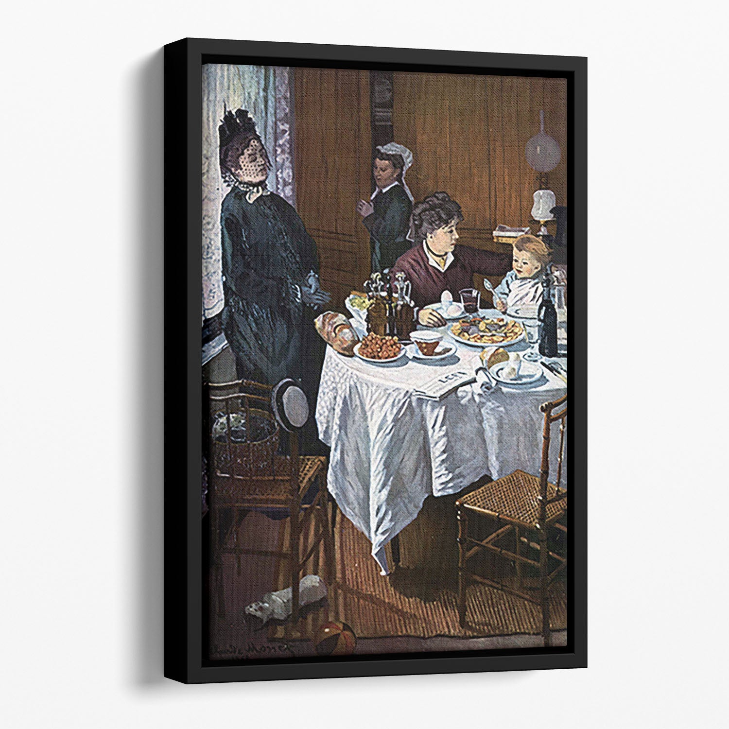 The lunch 1 by Monet Floating Framed Canvas