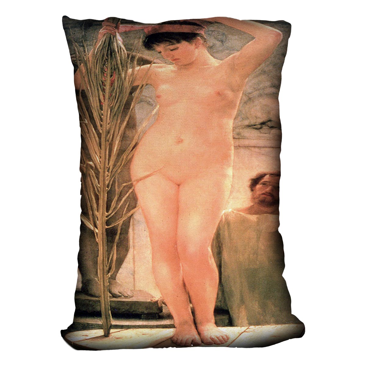 The model of a sculptor Venus Esquilina by Alma Tadema Cushion - Canvas Art Rocks - 4