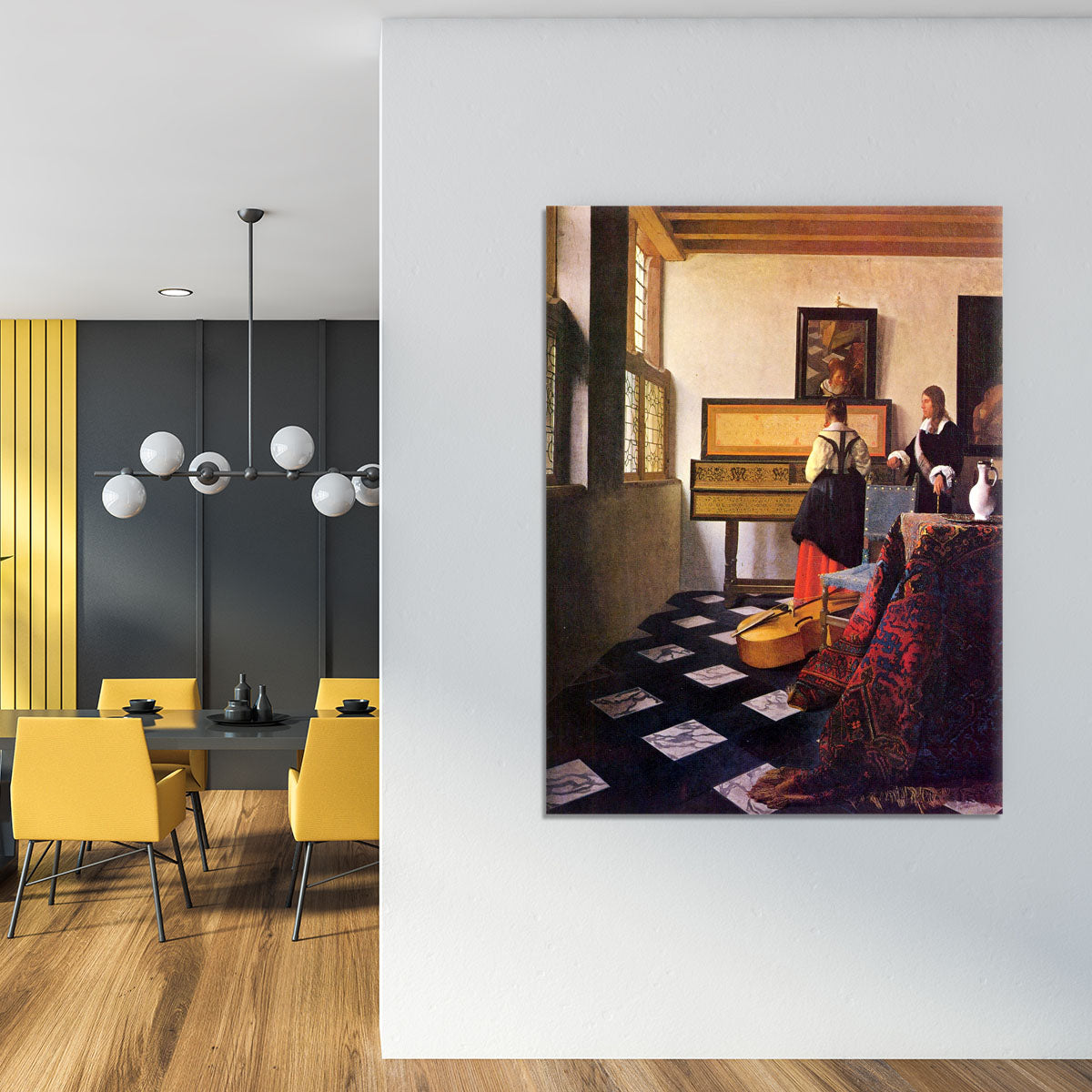 The music lesson by Vermeer Canvas Print or Poster - Canvas Art Rocks - 4