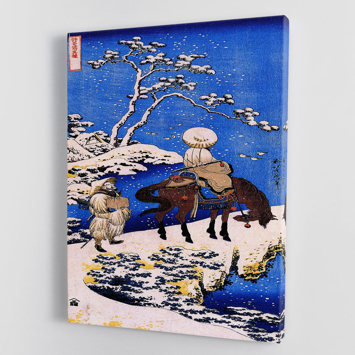 The poet Teba on a horse by Hokusai Canvas Print or Poster - Canvas Art Rocks - 1