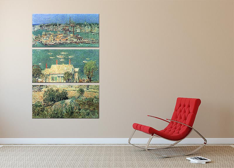 The port of Gloucester 2 by Hassam 3 Split Panel Canvas Print - Canvas Art Rocks - 2