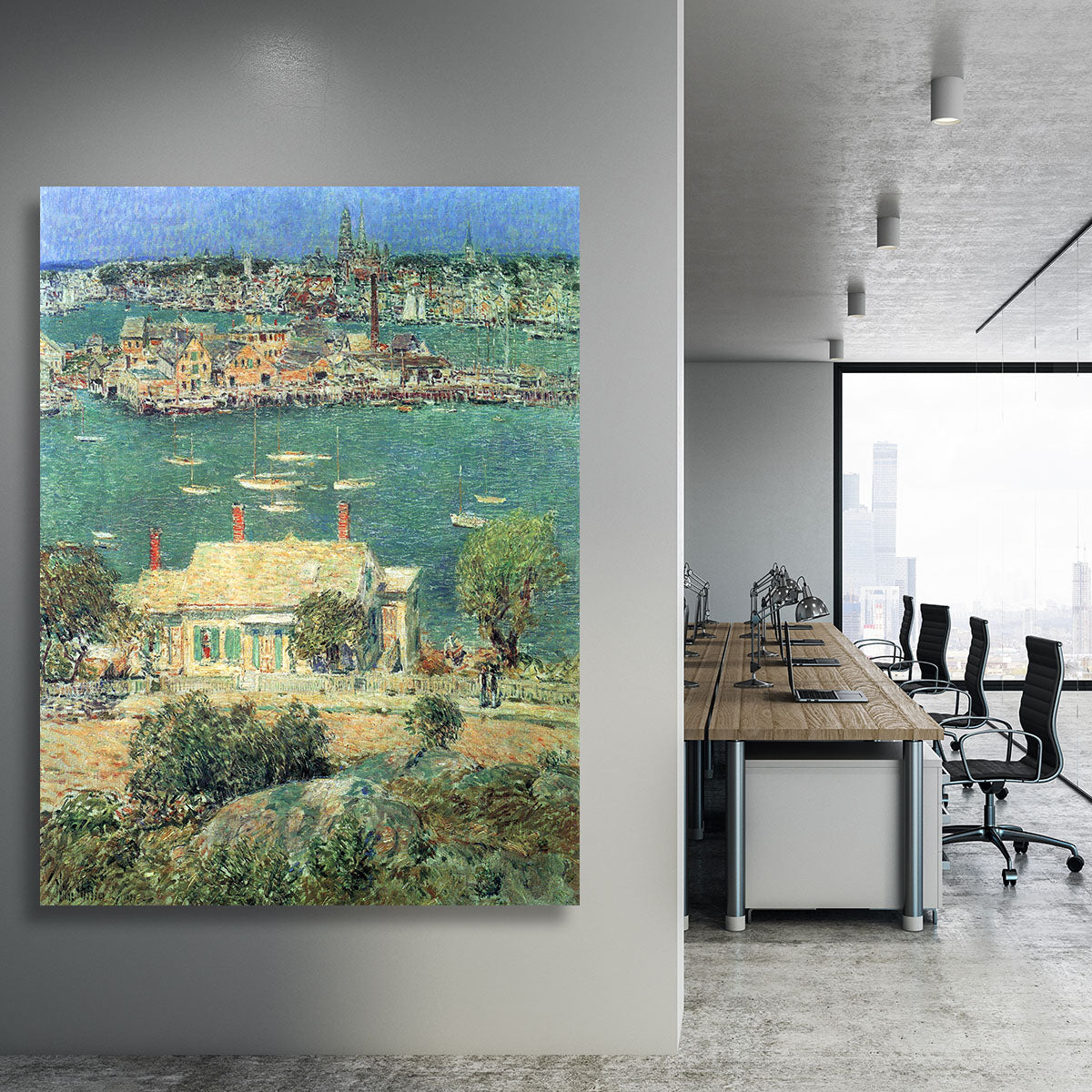 The port of Gloucester 2 by Hassam Canvas Print or Poster - Canvas Art Rocks - 3