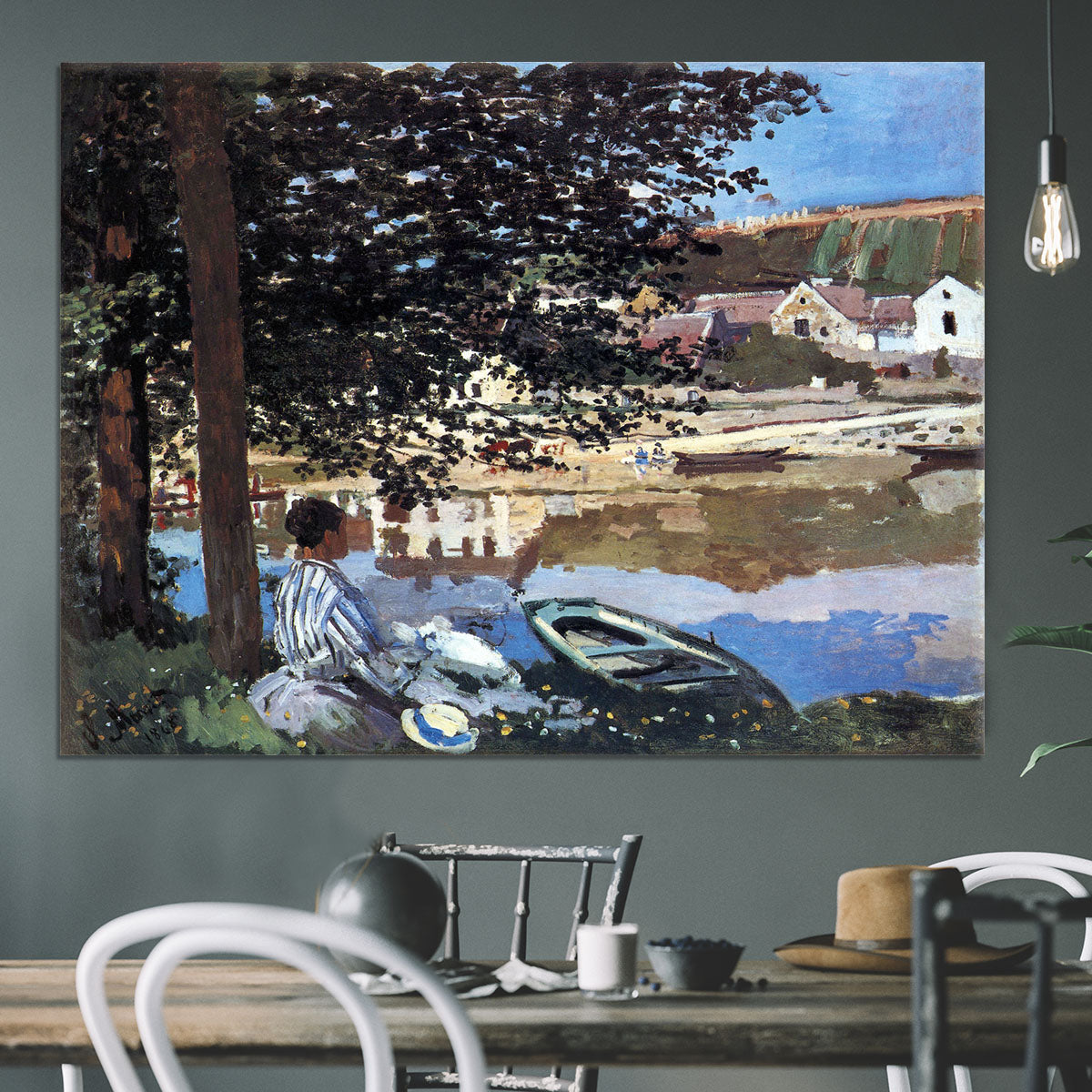 The river has burst its banks by Monet Canvas Print or Poster - Canvas Art Rocks - 3