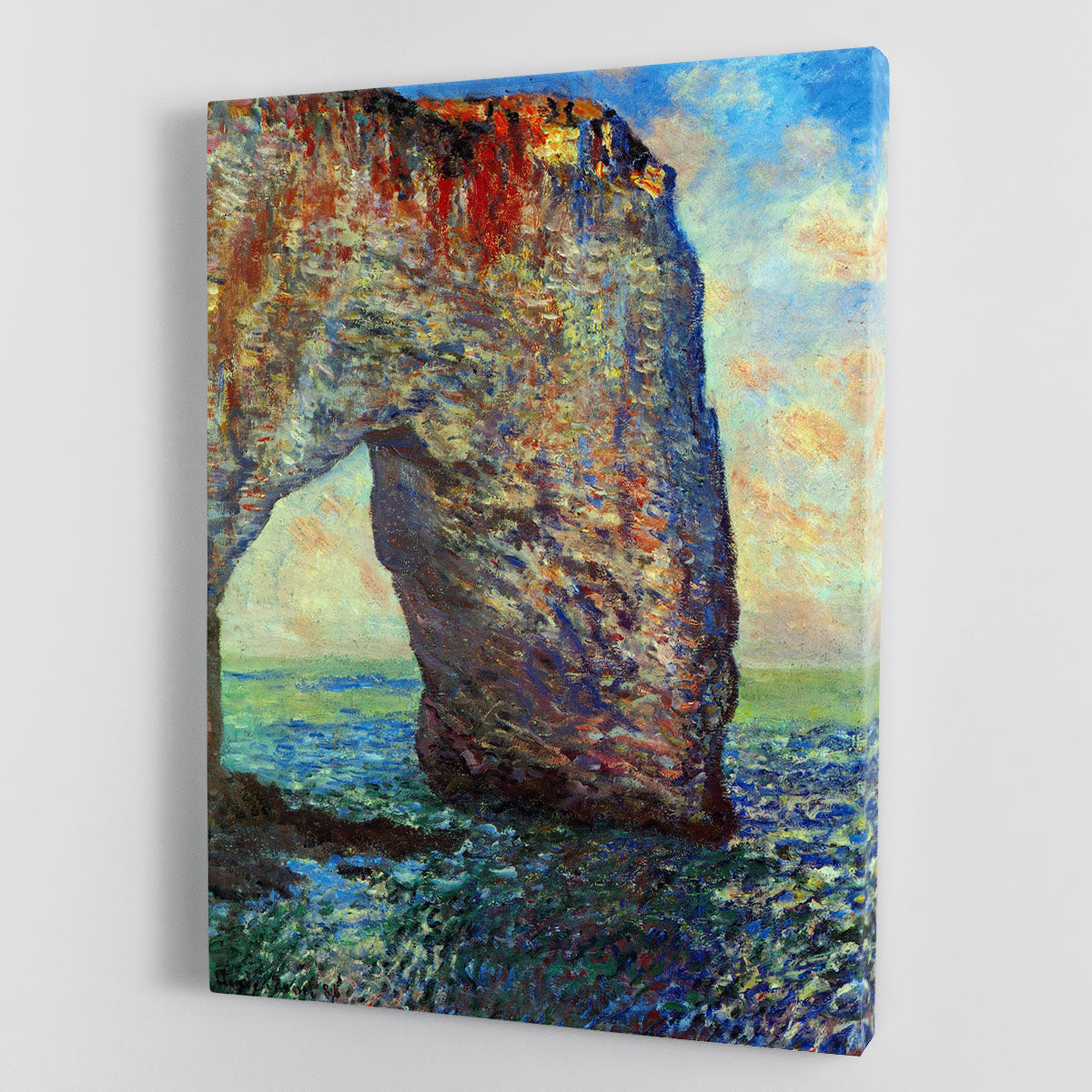 The rocky cliffs of etretat La Porte man 2 Canvas Print | Canvas Art Rocks