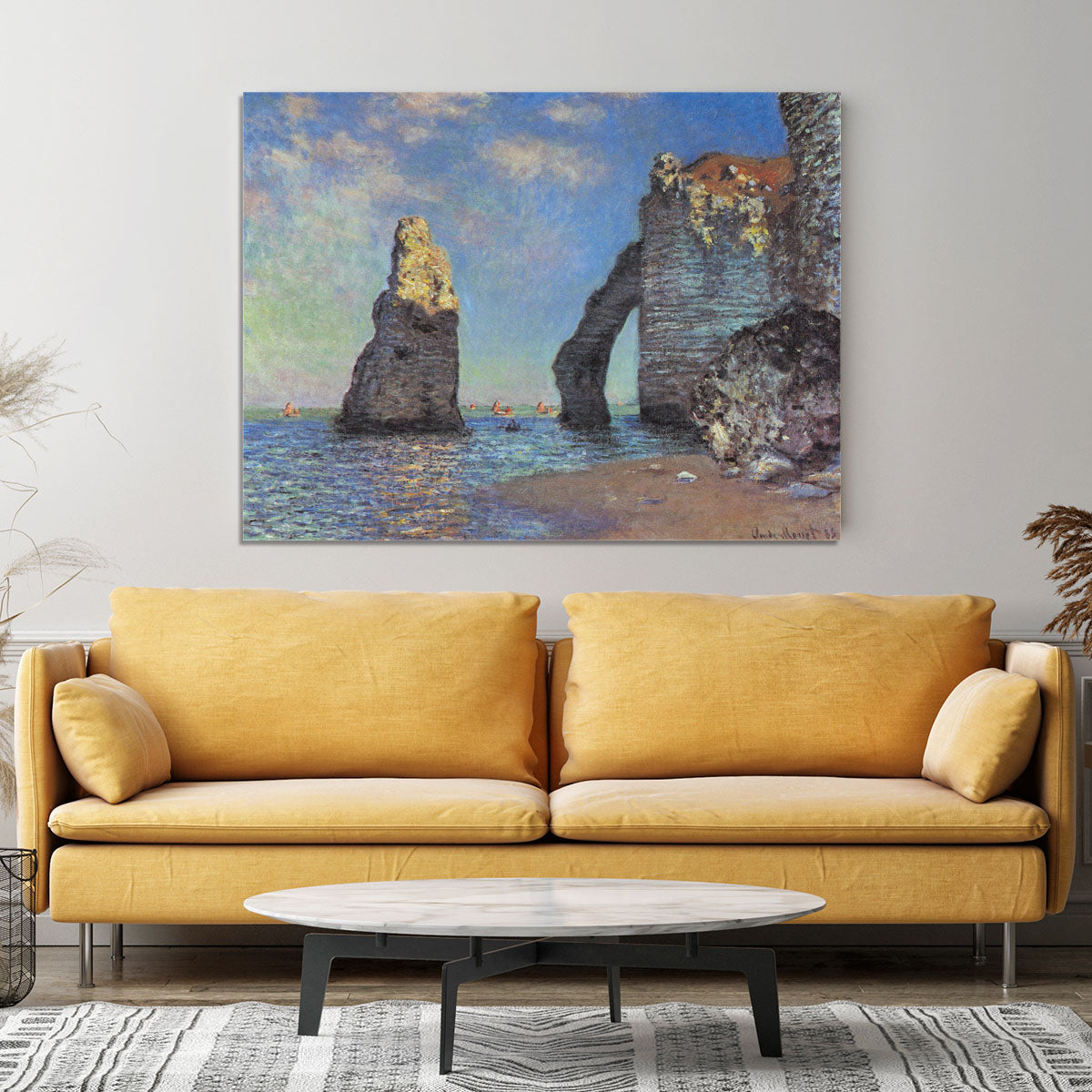 The rocky cliffs of etretat by Monet Canvas Print or Poster - Canvas Art Rocks - 4
