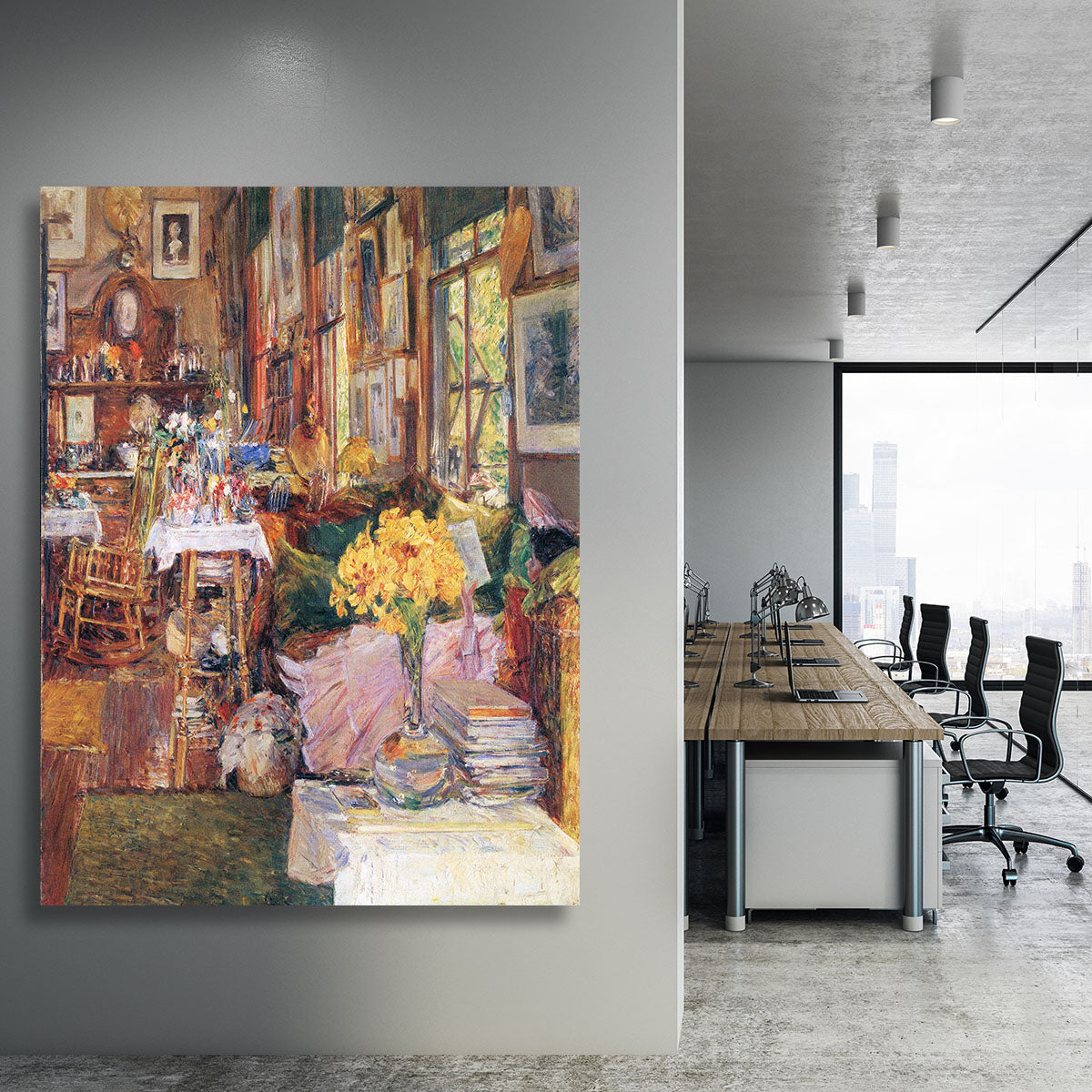 The room of flowers by Hassam Canvas Print or Poster - Canvas Art Rocks - 3