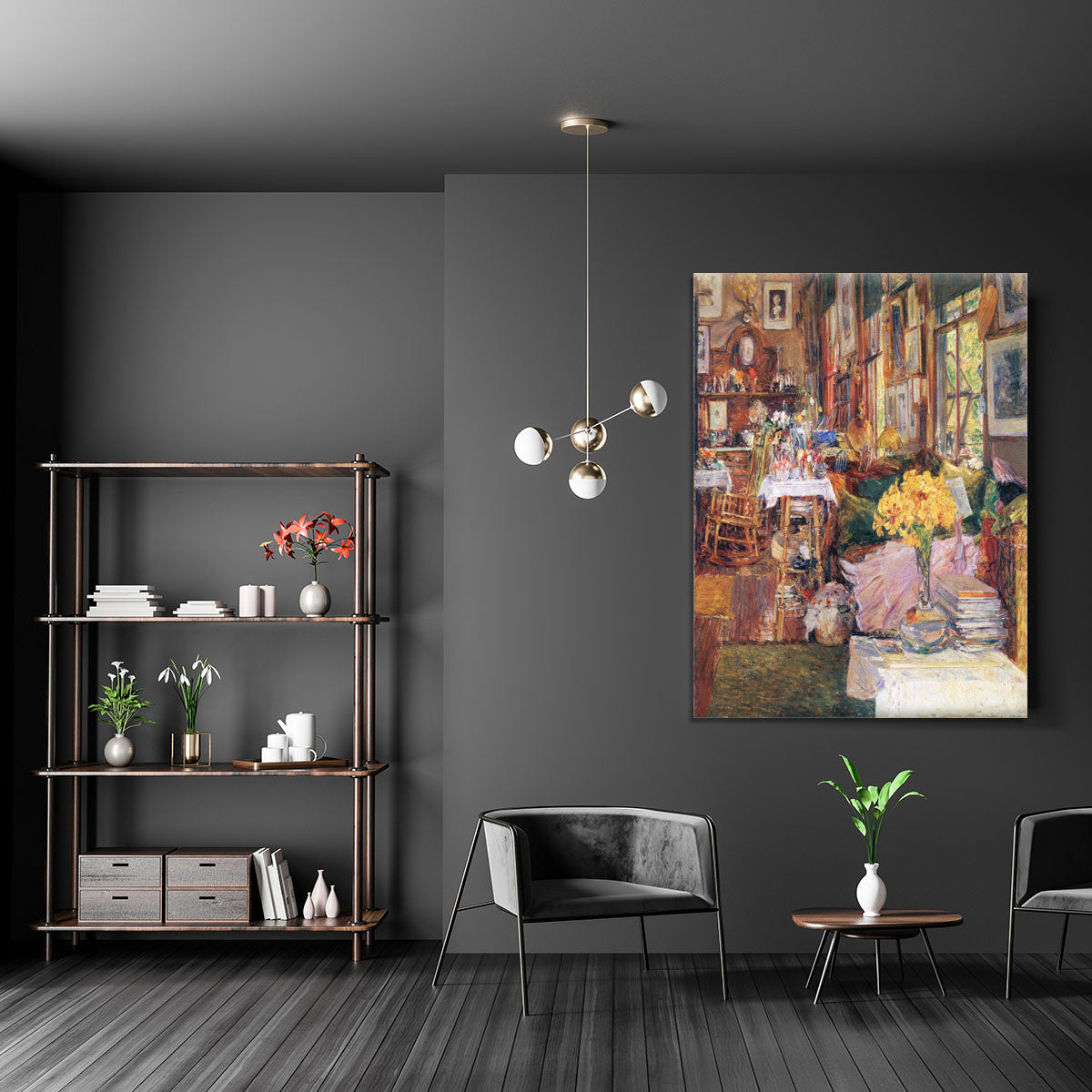 The room of flowers by Hassam Canvas Print or Poster - Canvas Art Rocks - 5