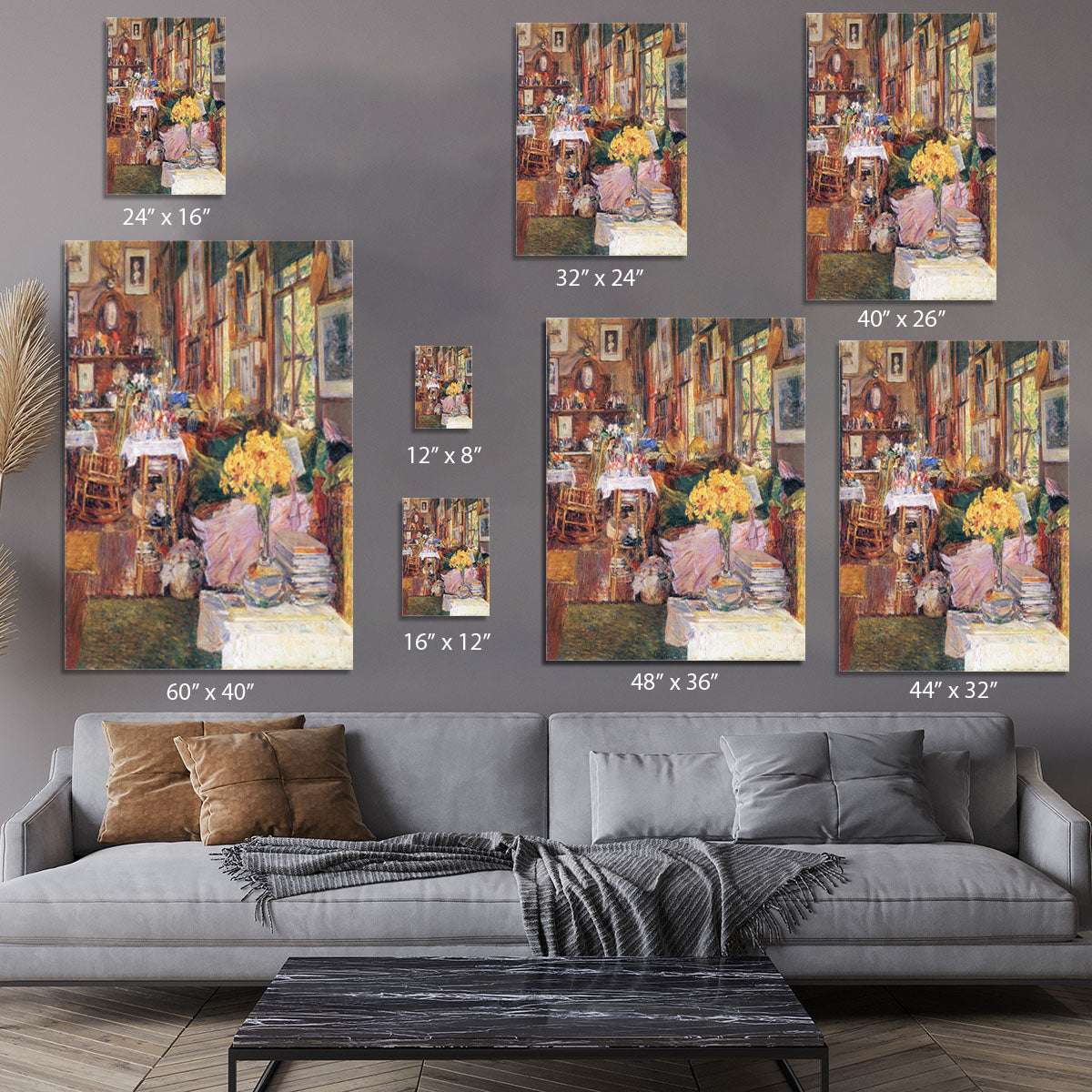 The room of flowers by Hassam Canvas Print or Poster - Canvas Art Rocks - 7