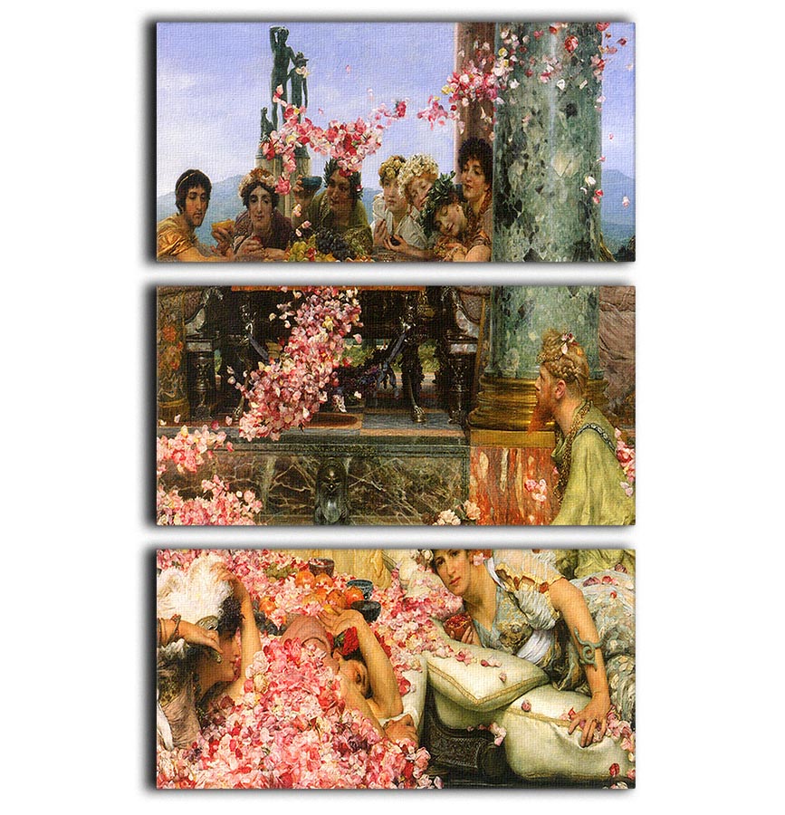 The roses of Heliogabalus detail 2 by Alma Tadema 3 Split Panel Canvas Print - Canvas Art Rocks - 1