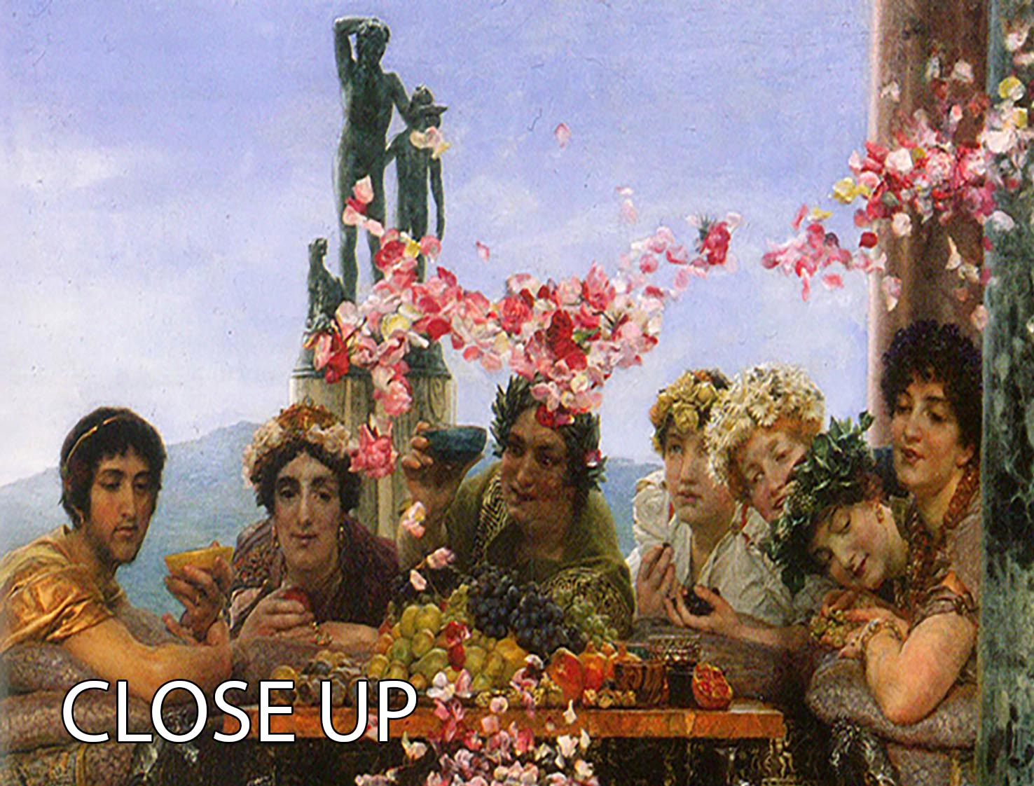 The roses of Heliogabalus detail 2 by Alma Tadema 3 Split Panel Canvas Print - Canvas Art Rocks - 3
