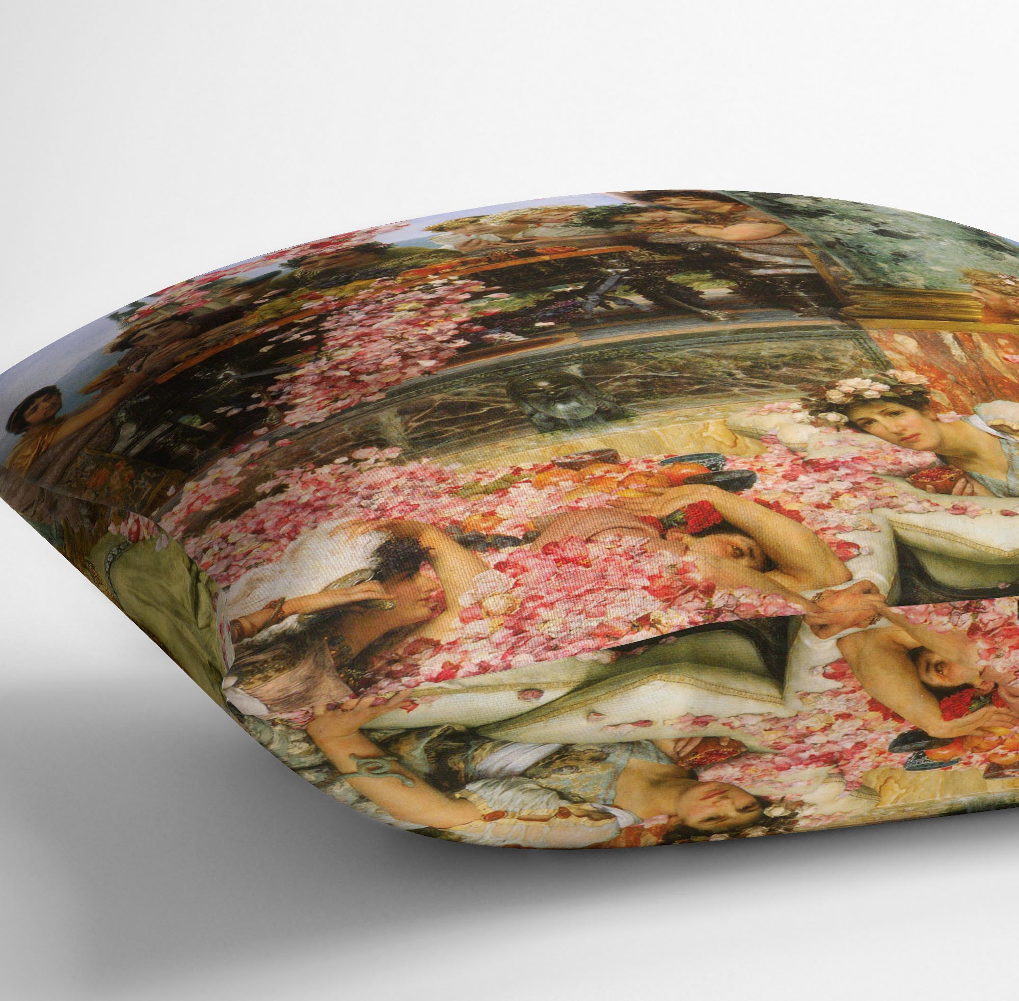 The roses of Heliogabalus detail 2 by Alma Tadema Cushion - Canvas Art Rocks - 3