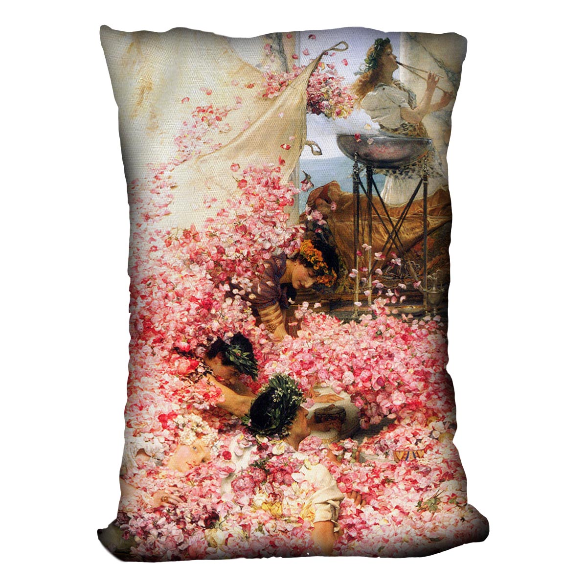 The roses of Heliogabalus detail by Alma Tadema Cushion - Canvas Art Rocks - 4
