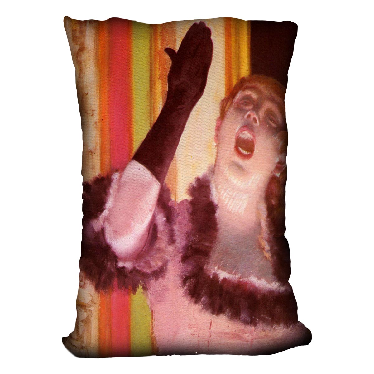 The singer with the glove by Degas Cushion