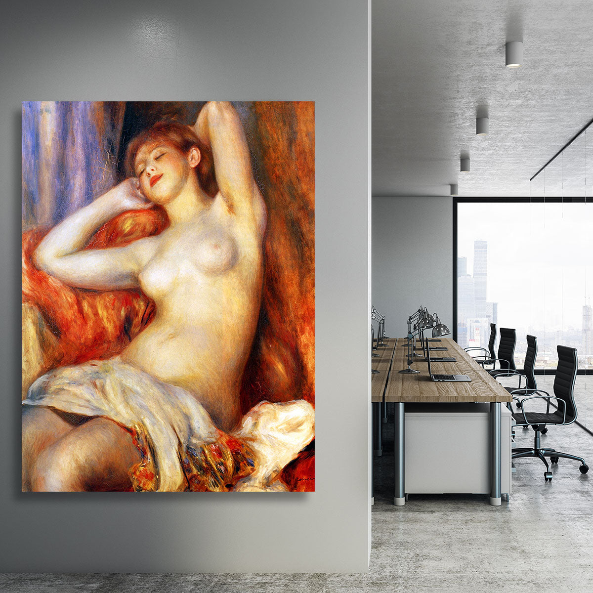 The sleeping by Renoir Canvas Print or Poster - Canvas Art Rocks - 3
