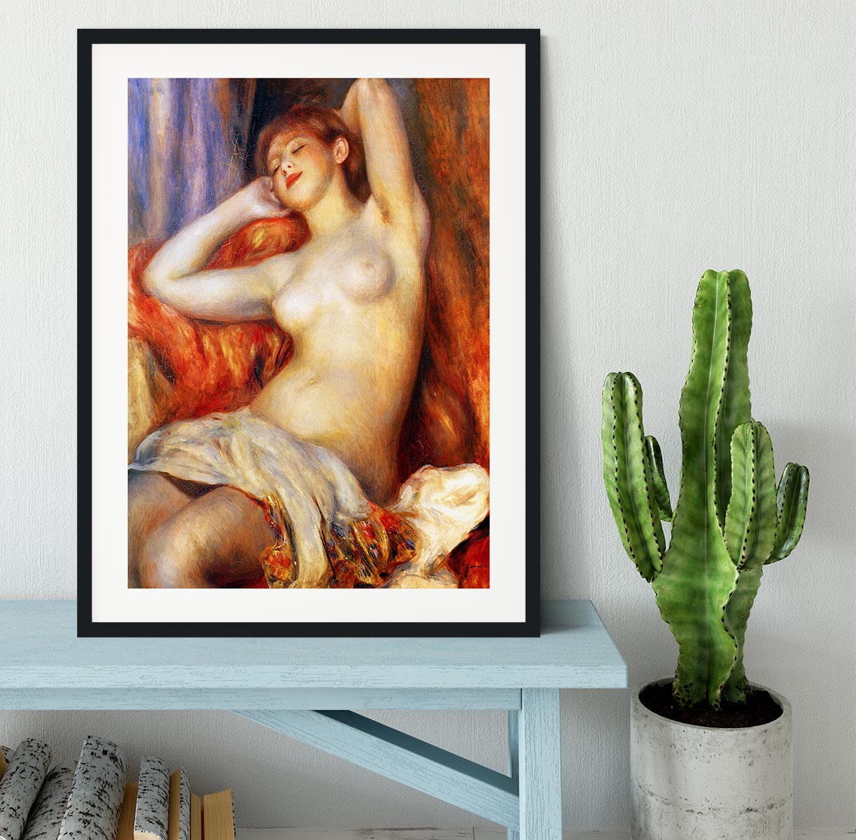 The sleeping by Renoir Framed Print - Canvas Art Rocks - 1