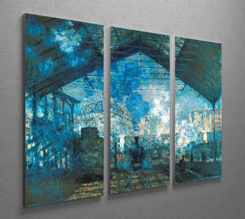 The station Saint Lazare by Monet Split Panel Canvas Print - Canvas Art Rocks - 4