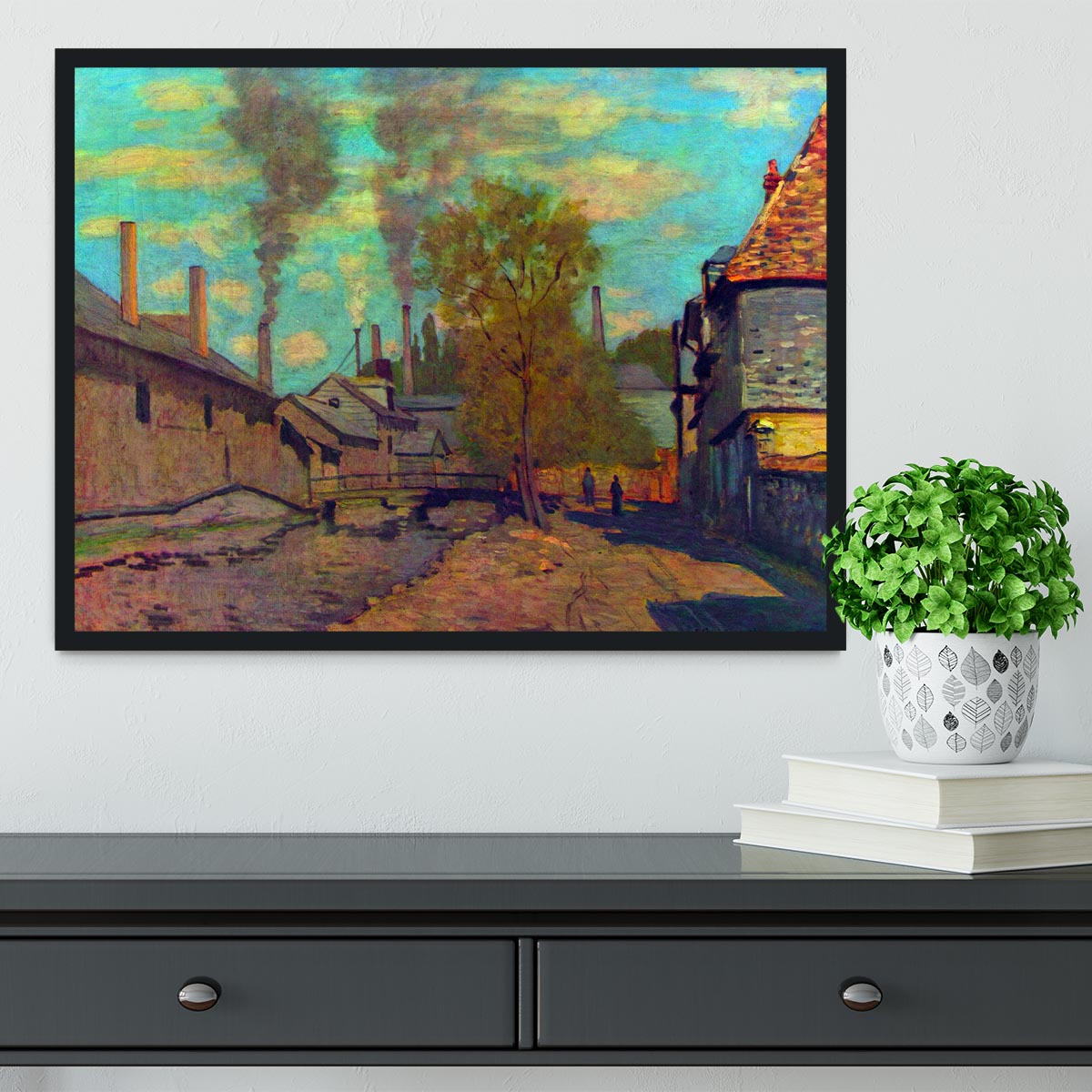The stream of Robec by Claude Monet Framed Print - Canvas Art Rocks - 2