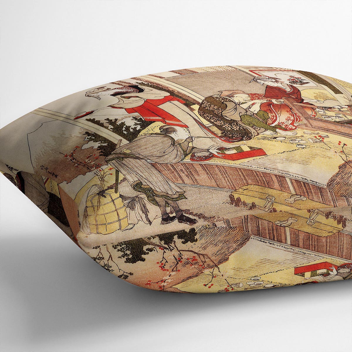 The studio of Netsuke by Hokusai Cushion
