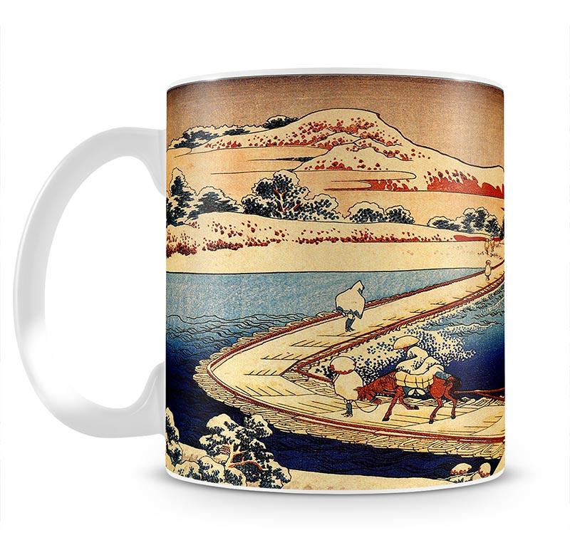The swimming bridge of Sano by Hokusai Mug - Canvas Art Rocks - 2