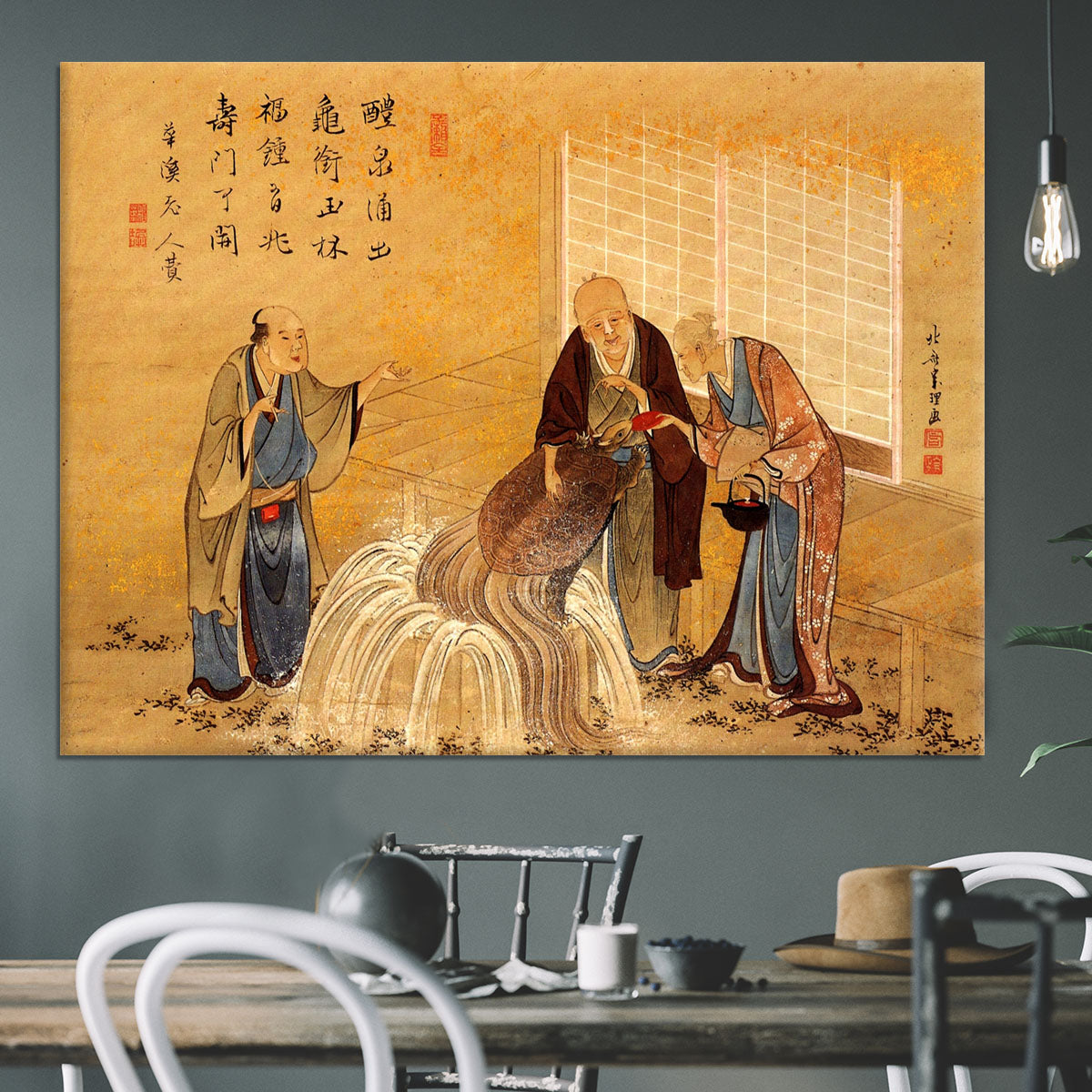 The thouthand years turtle by Hokusai Canvas Print or Poster - Canvas Art Rocks - 3