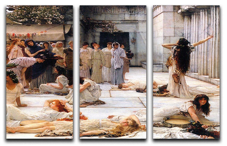 The women of Amphissa detail by Alma Tadema 3 Split Panel Canvas Print - Canvas Art Rocks - 1