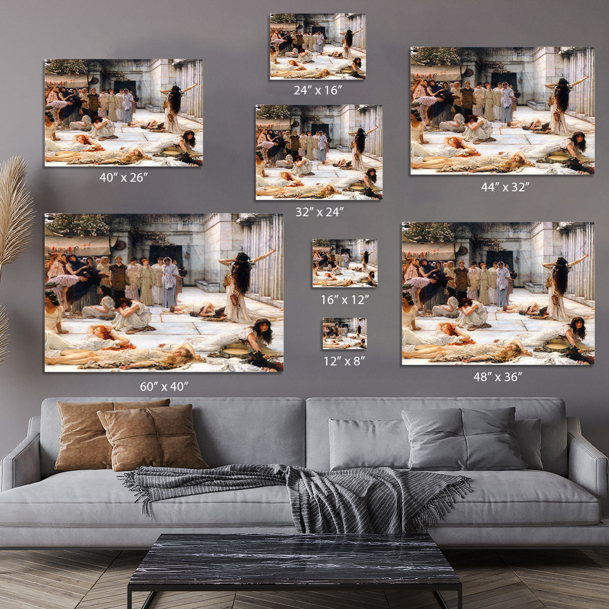 The women of Amphissa detail by Alma Tadema Canvas Print or Poster - Canvas Art Rocks - 7