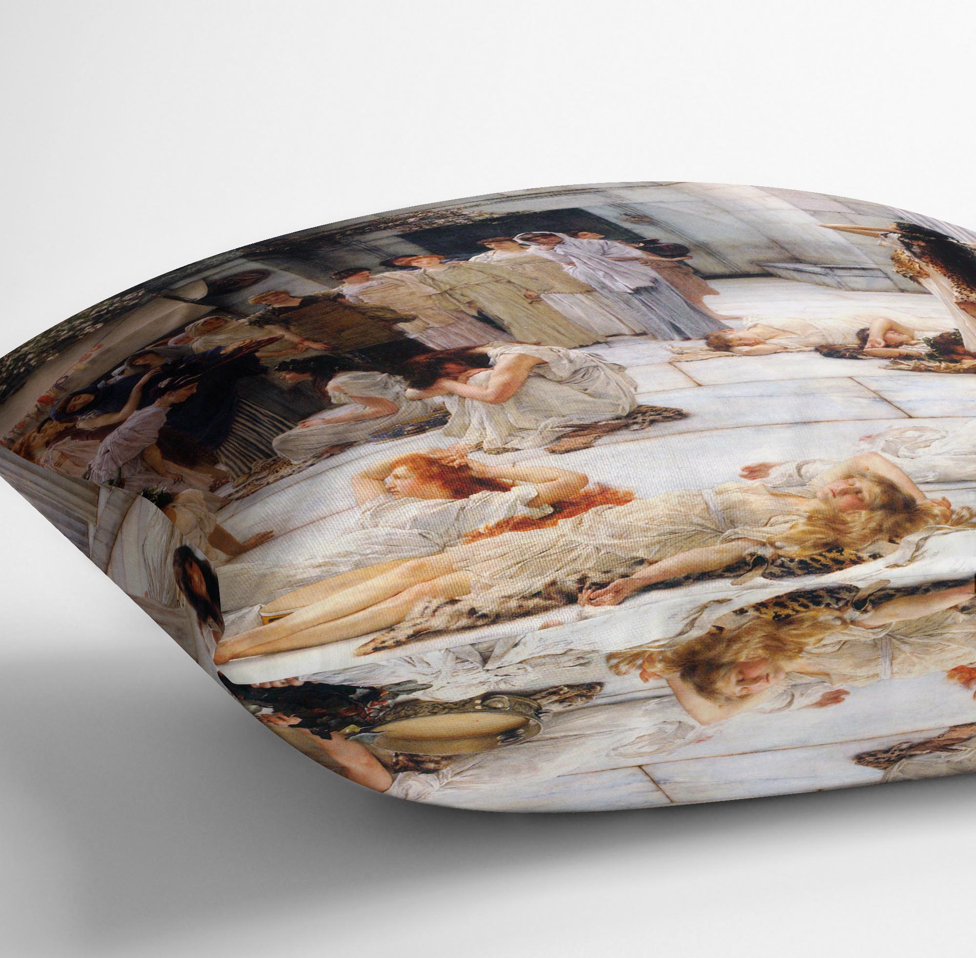 The women of Amphissa detail by Alma Tadema Cushion - Canvas Art Rocks - 3