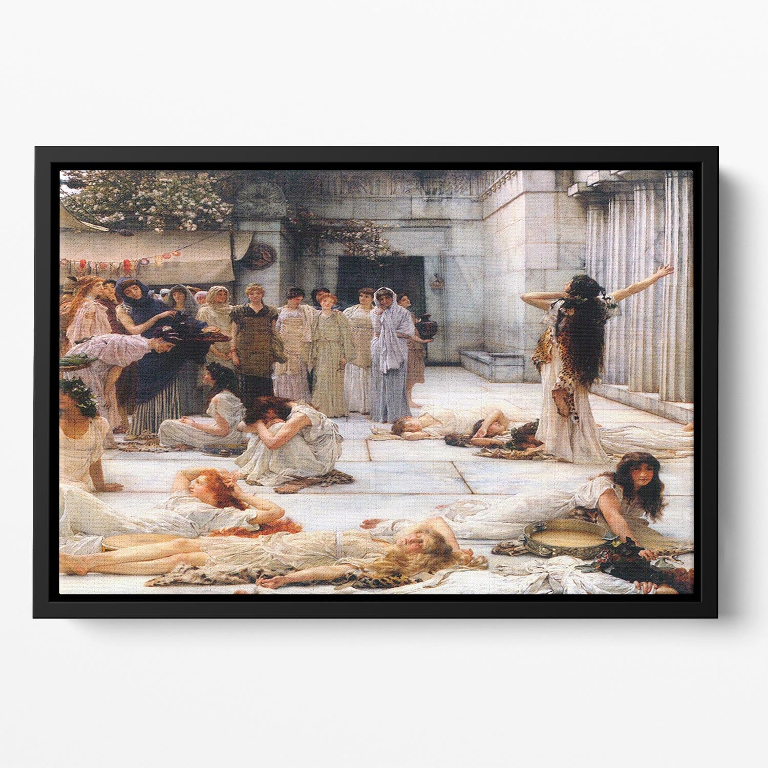 The women of Amphissa detail by Alma Tadema Floating Framed Canvas - Canvas Art Rocks - 2