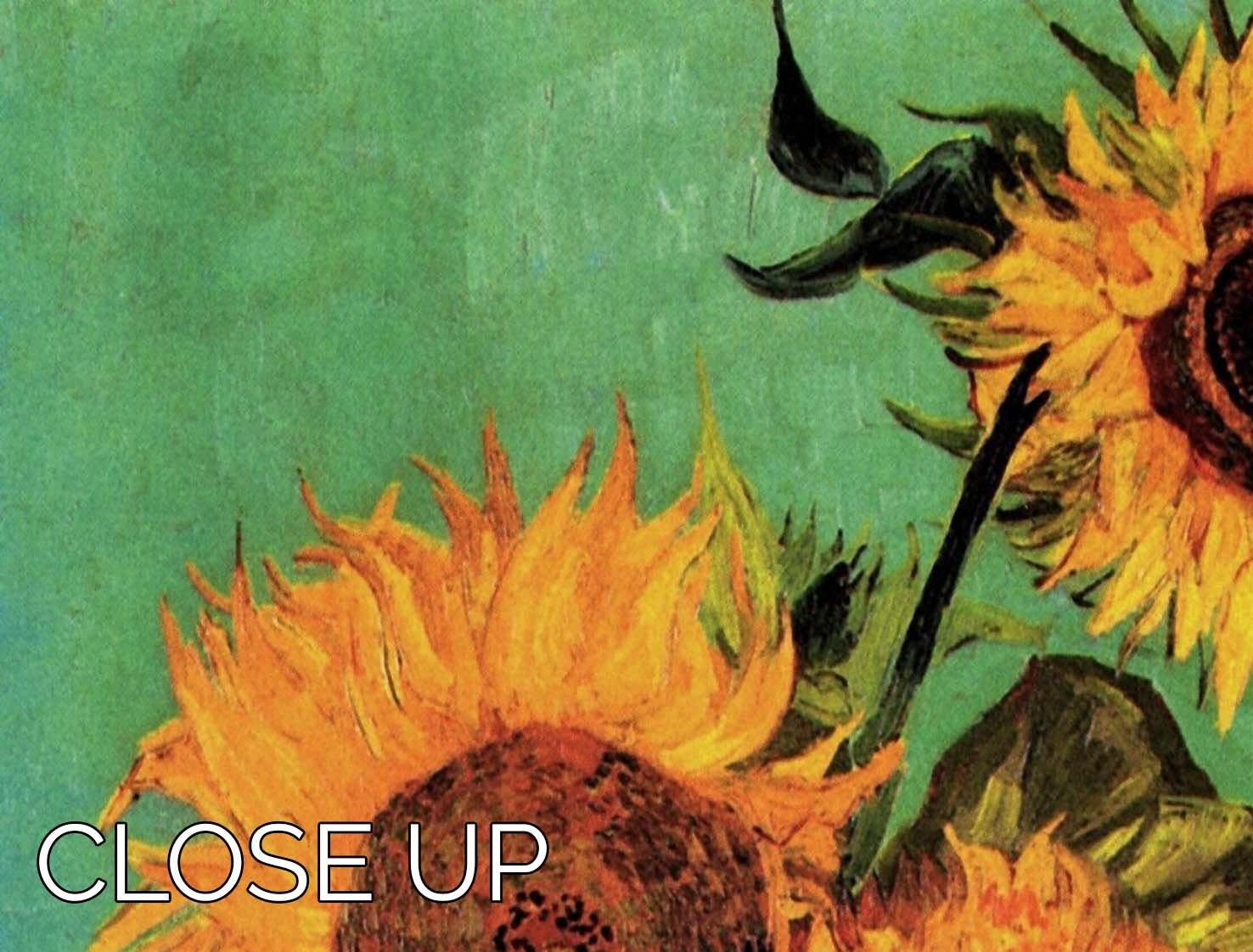 Three Sunflowers in a Vase by Van Gogh 3 Split Panel Canvas Print - Canvas Art Rocks - 3