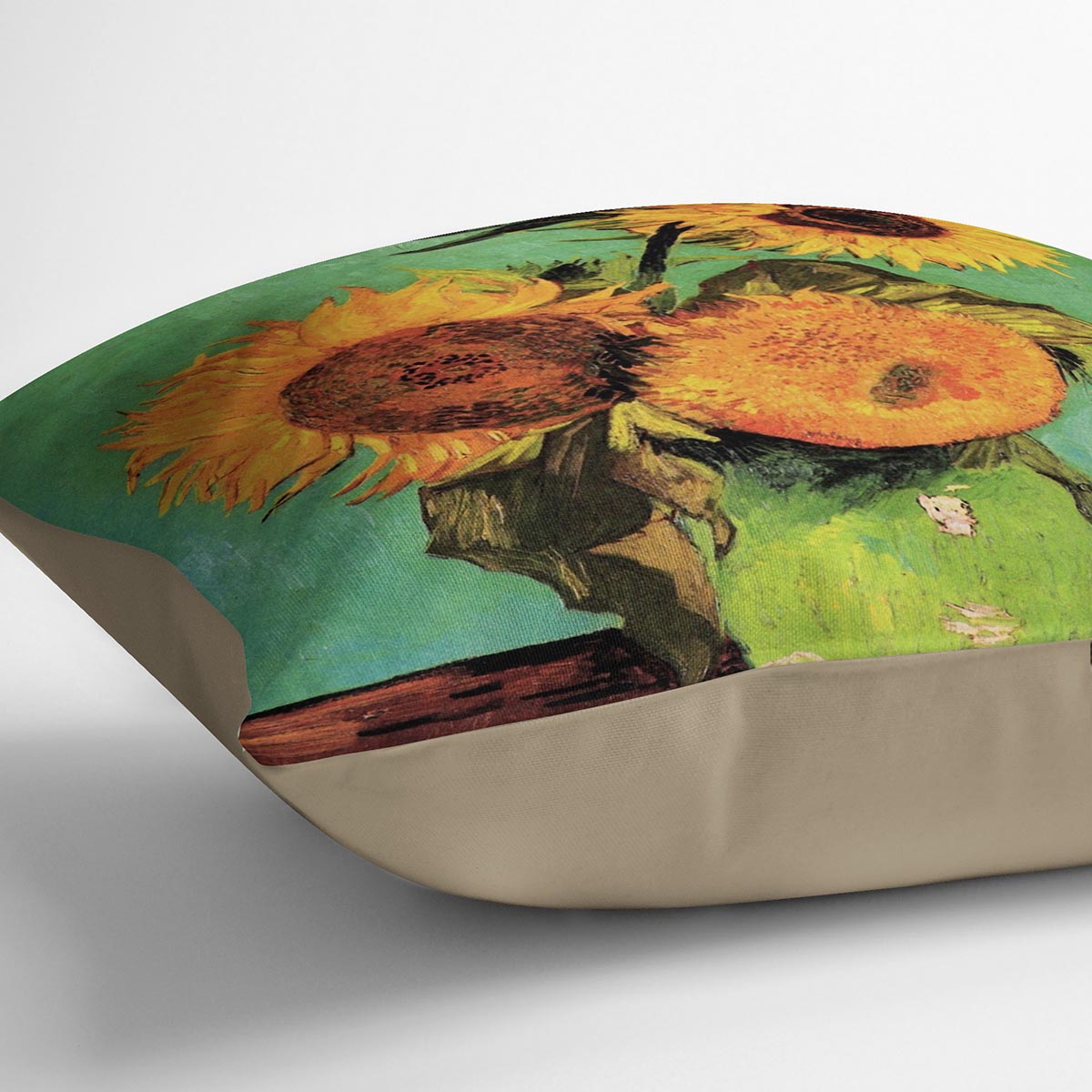Three Sunflowers in a Vase by Van Gogh Cushion