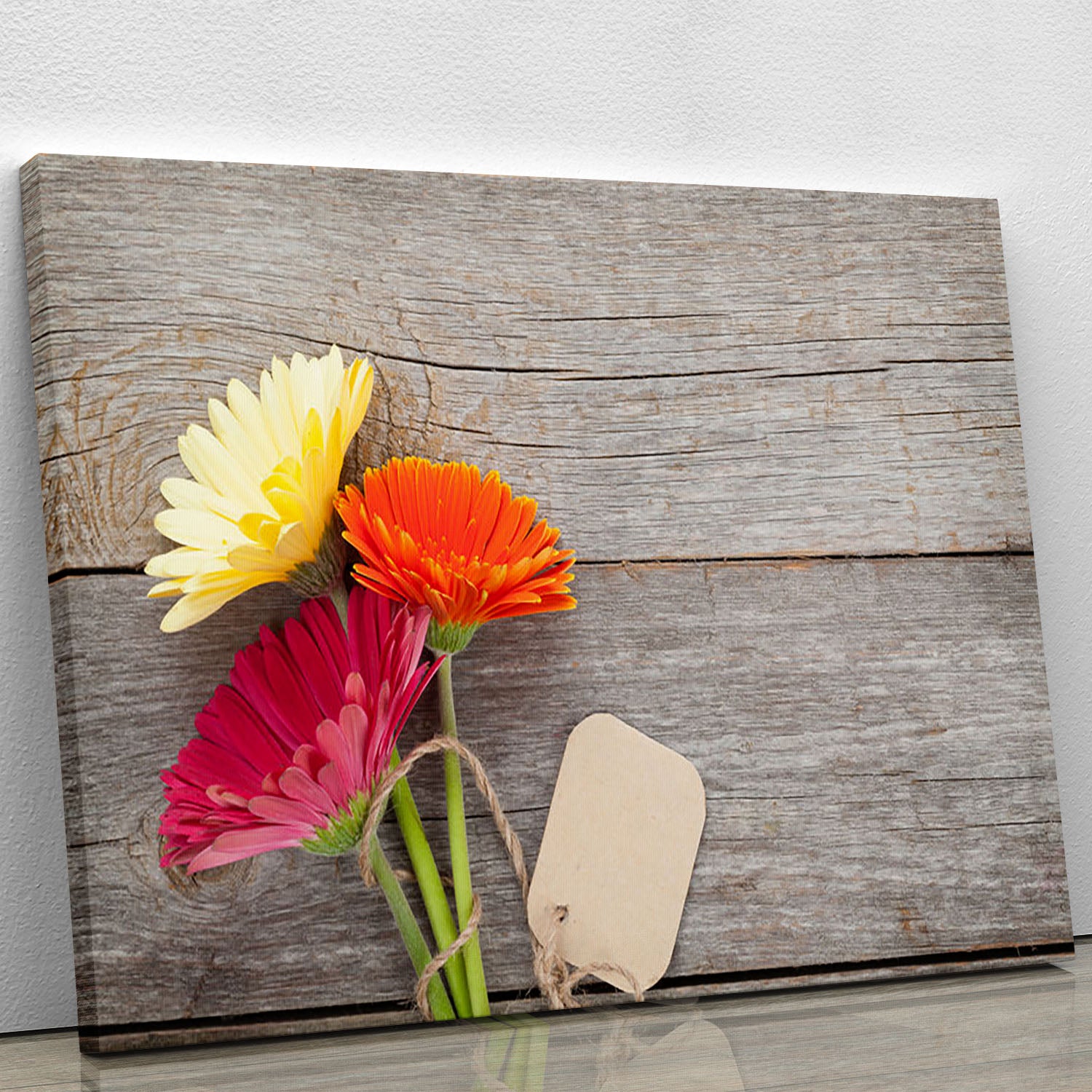 Three colorful gerbera flowers Canvas Print or Poster - Canvas Art Rocks - 1