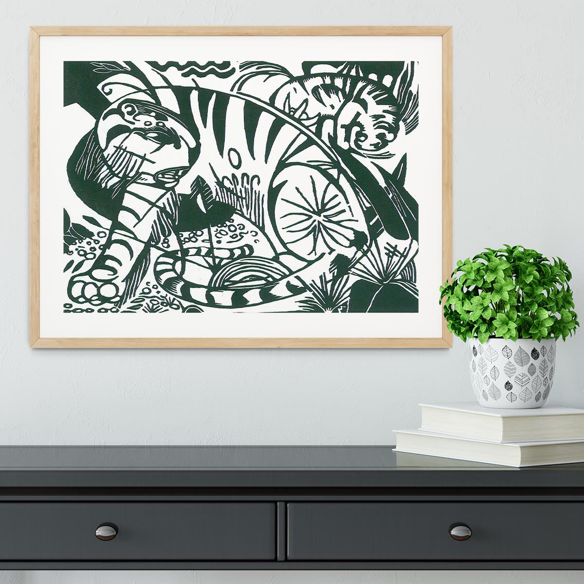 Tiger by Franz Marc Framed Print - Canvas Art Rocks - 3