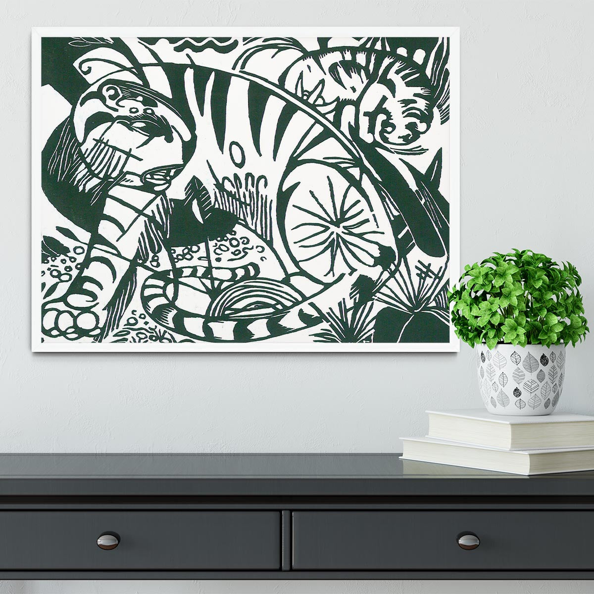 Tiger by Franz Marc Framed Print - Canvas Art Rocks -6