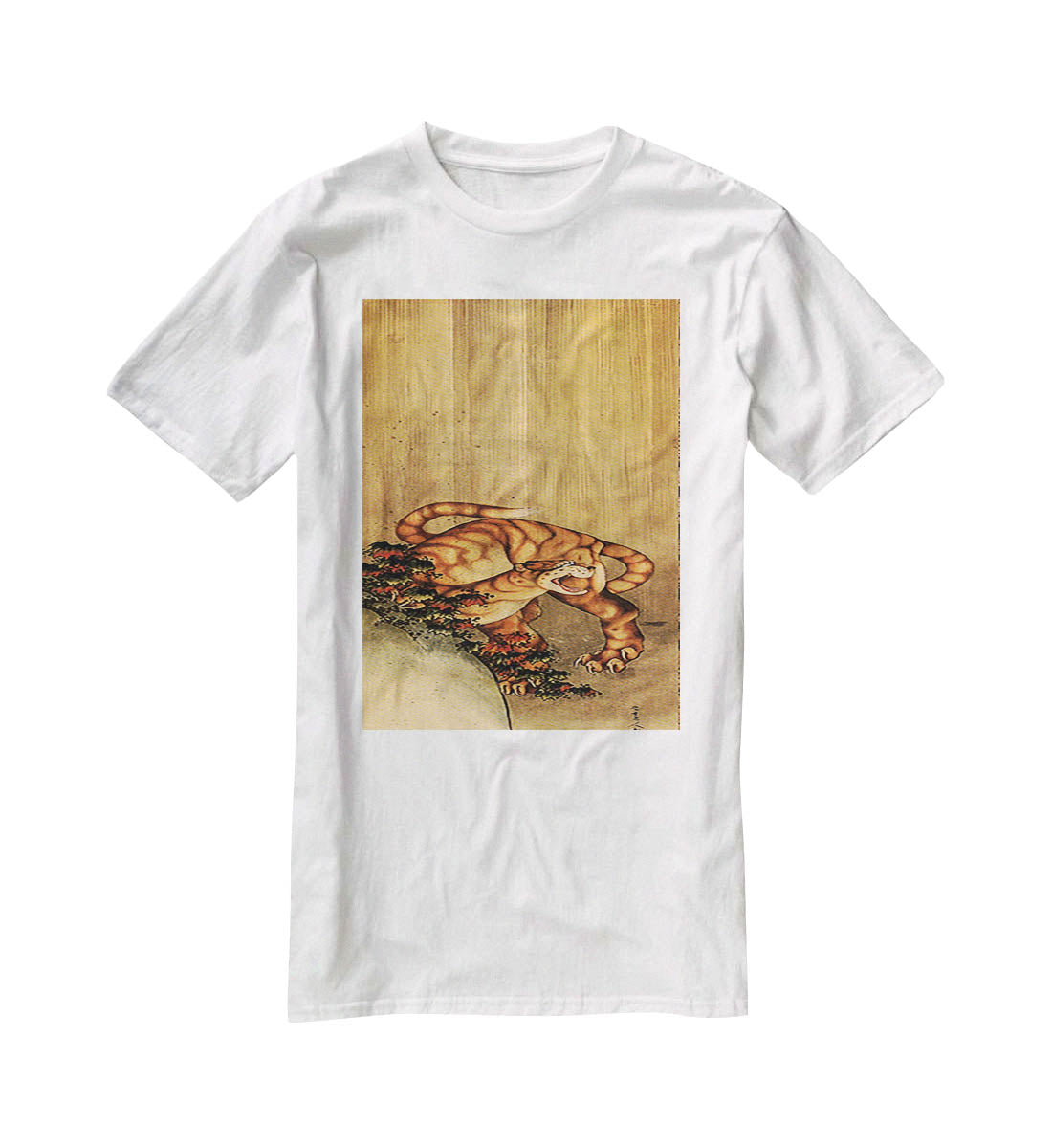 Tiger in the rain by Hokusai T-Shirt - Canvas Art Rocks - 5