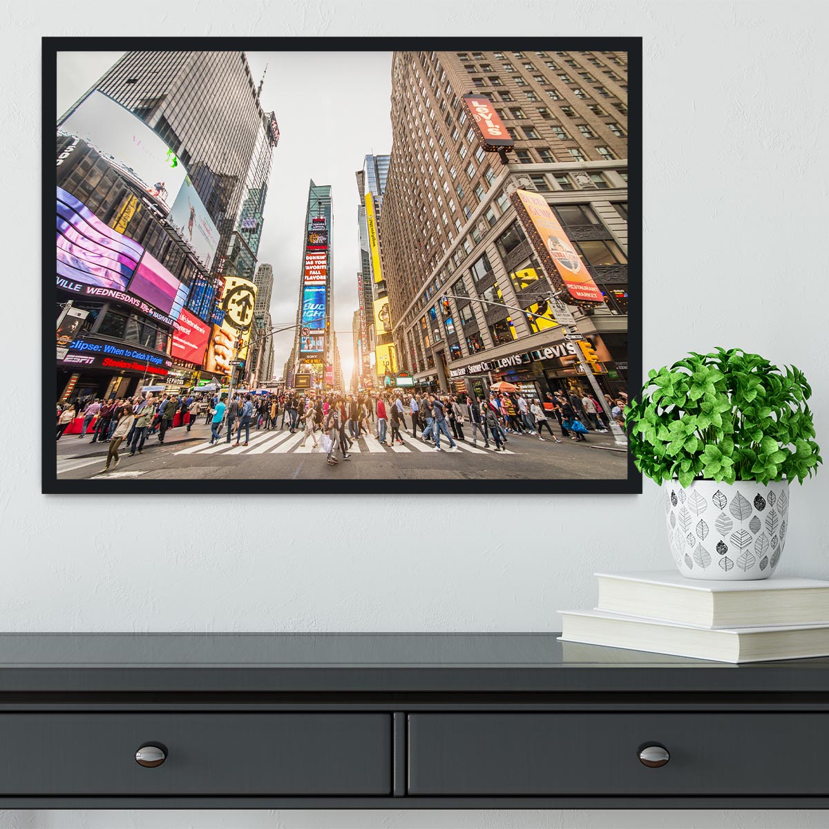 Times Square at sunset Framed Print - Canvas Art Rocks - 2