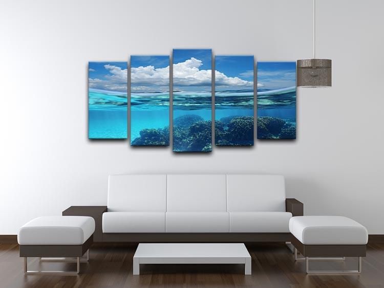 Top half with blue sky and cloud 5 Split Panel Canvas - Canvas Art Rocks - 3