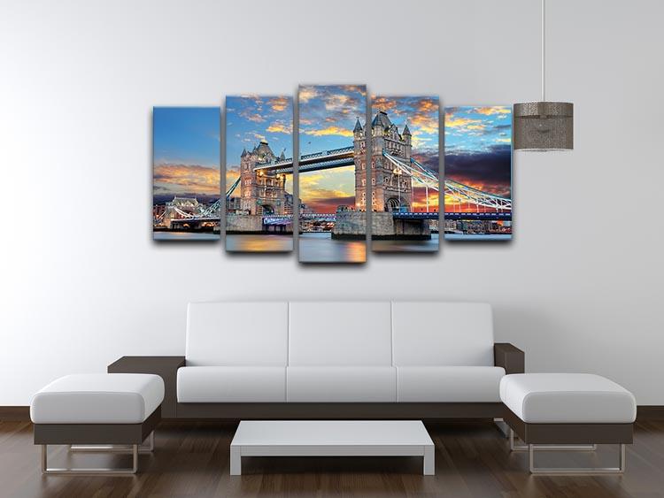 Tower Bridge 5 Split Panel Canvas - Canvas Art Rocks - 3