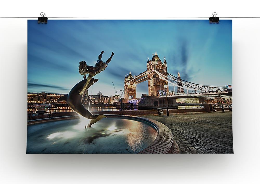 Tower Bridge and St Katharine Docks Girl Canvas Print or Poster - Canvas Art Rocks - 2