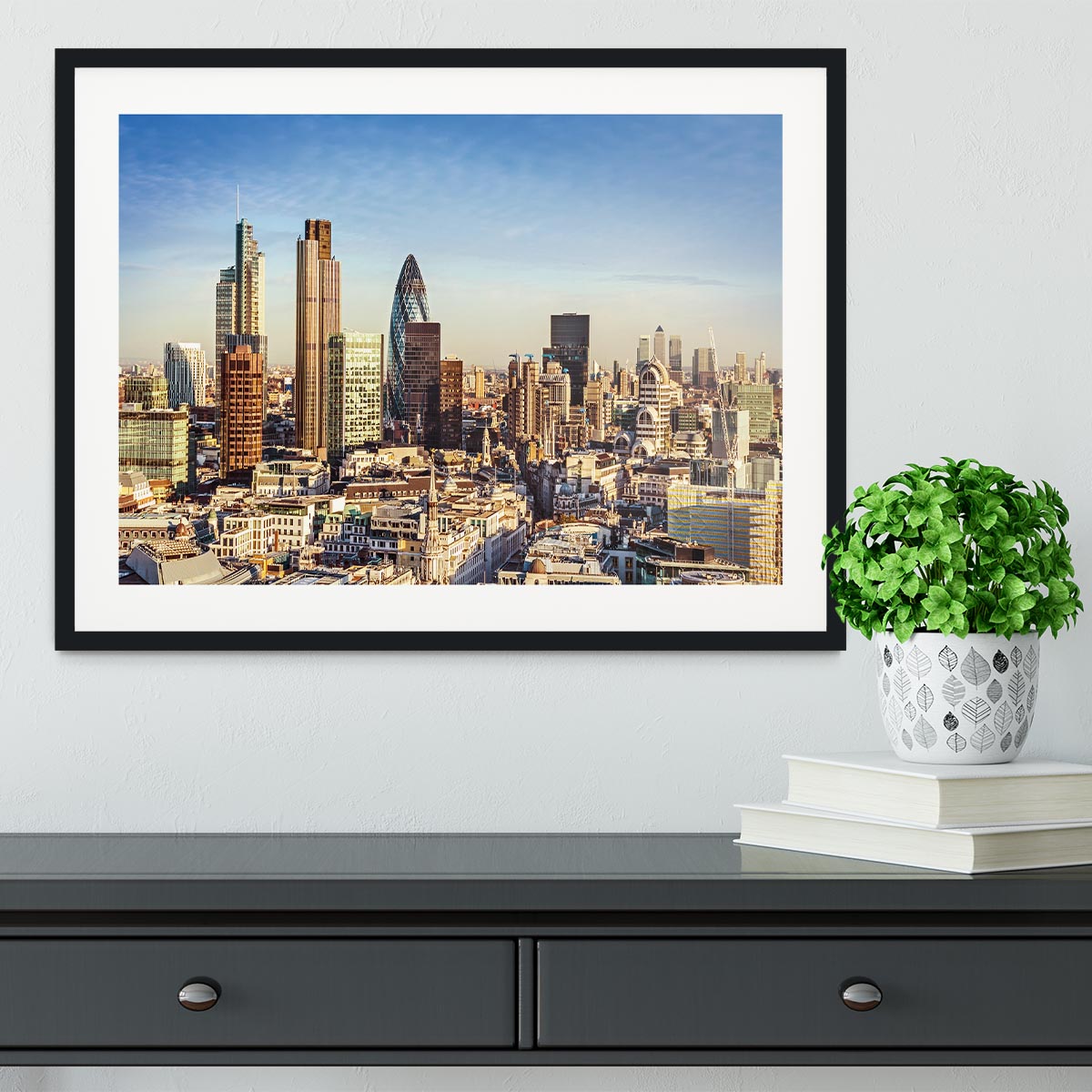 Tower Lloyds of London and Canary Wharf Framed Print - Canvas Art Rocks - 1