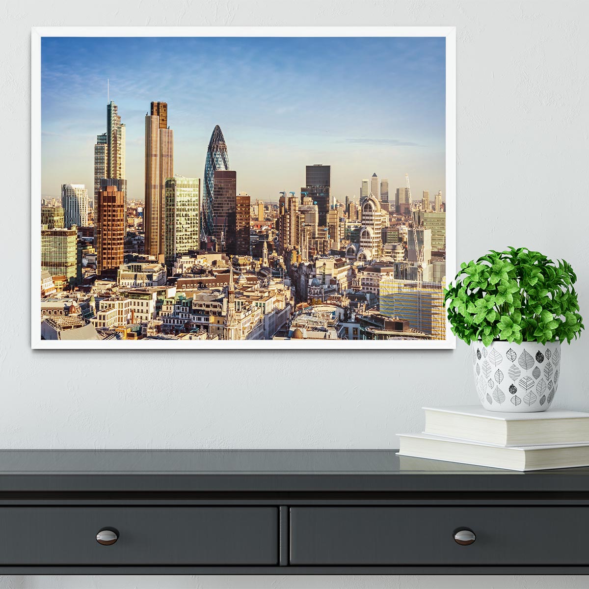 Tower Lloyds of London and Canary Wharf Framed Print - Canvas Art Rocks -6