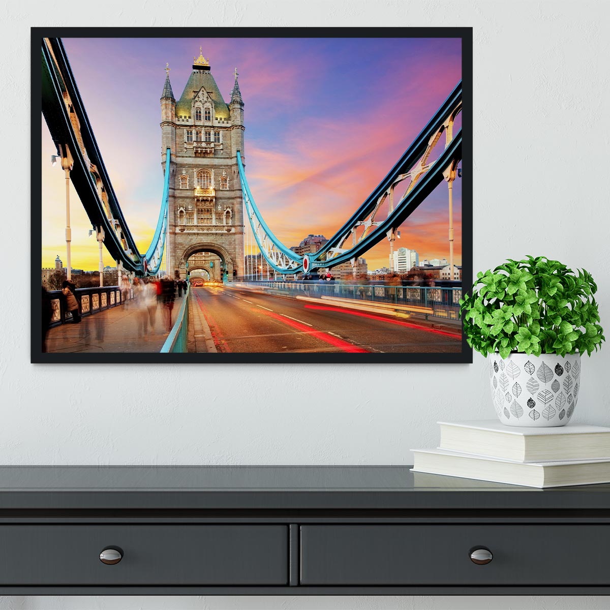 Tower bridge Motion Framed Print - Canvas Art Rocks - 2