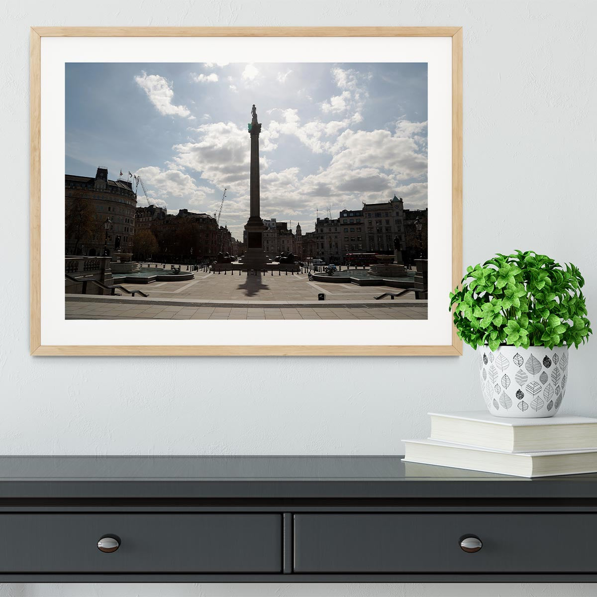 Trafalgar Square London under Lockdown 2020 Framed Print - Canvas Art Rocks - 3