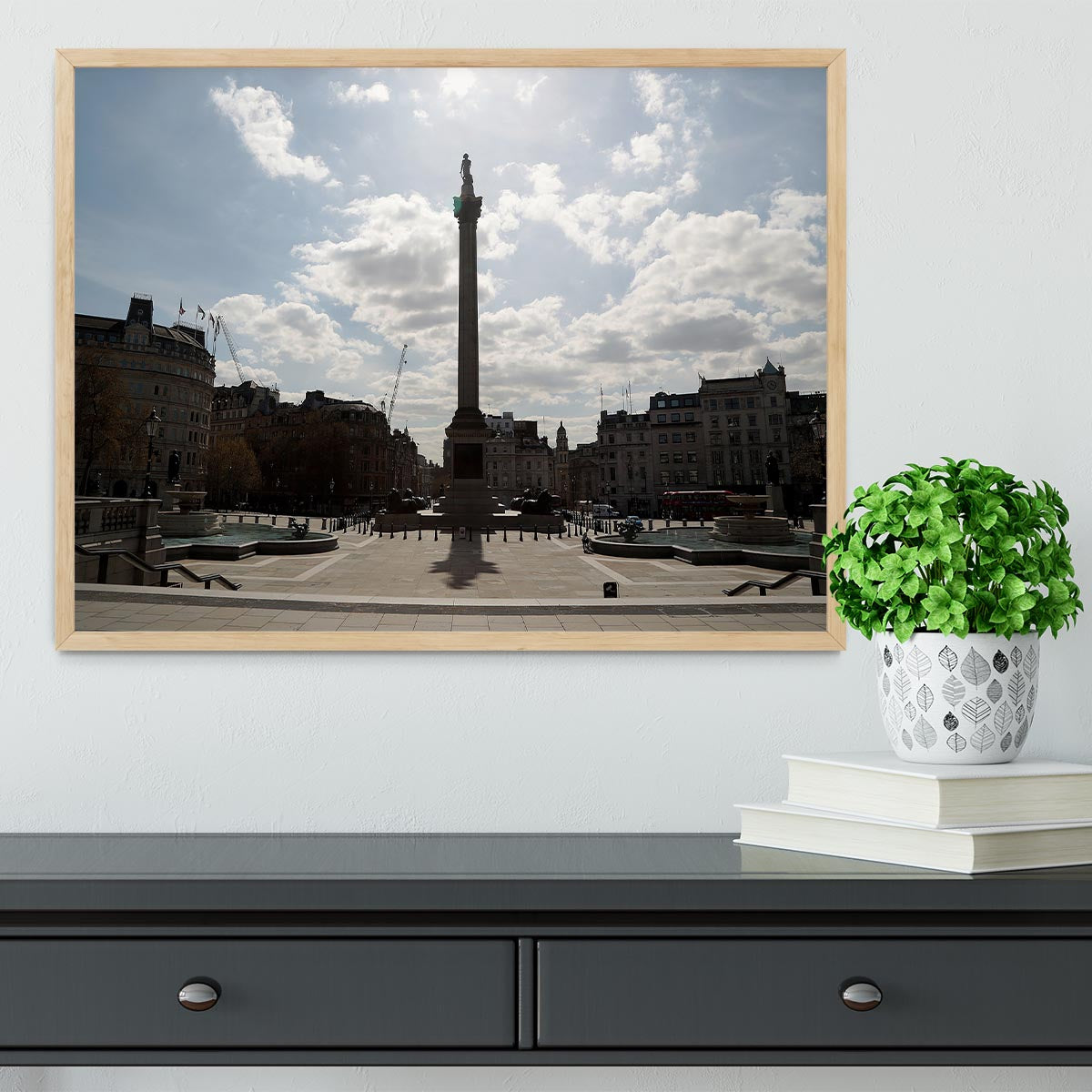 Trafalgar Square London under Lockdown 2020 Framed Print - Canvas Art Rocks - 4