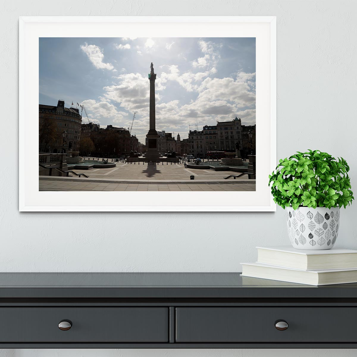 Trafalgar Square London under Lockdown 2020 Framed Print - Canvas Art Rocks - 5