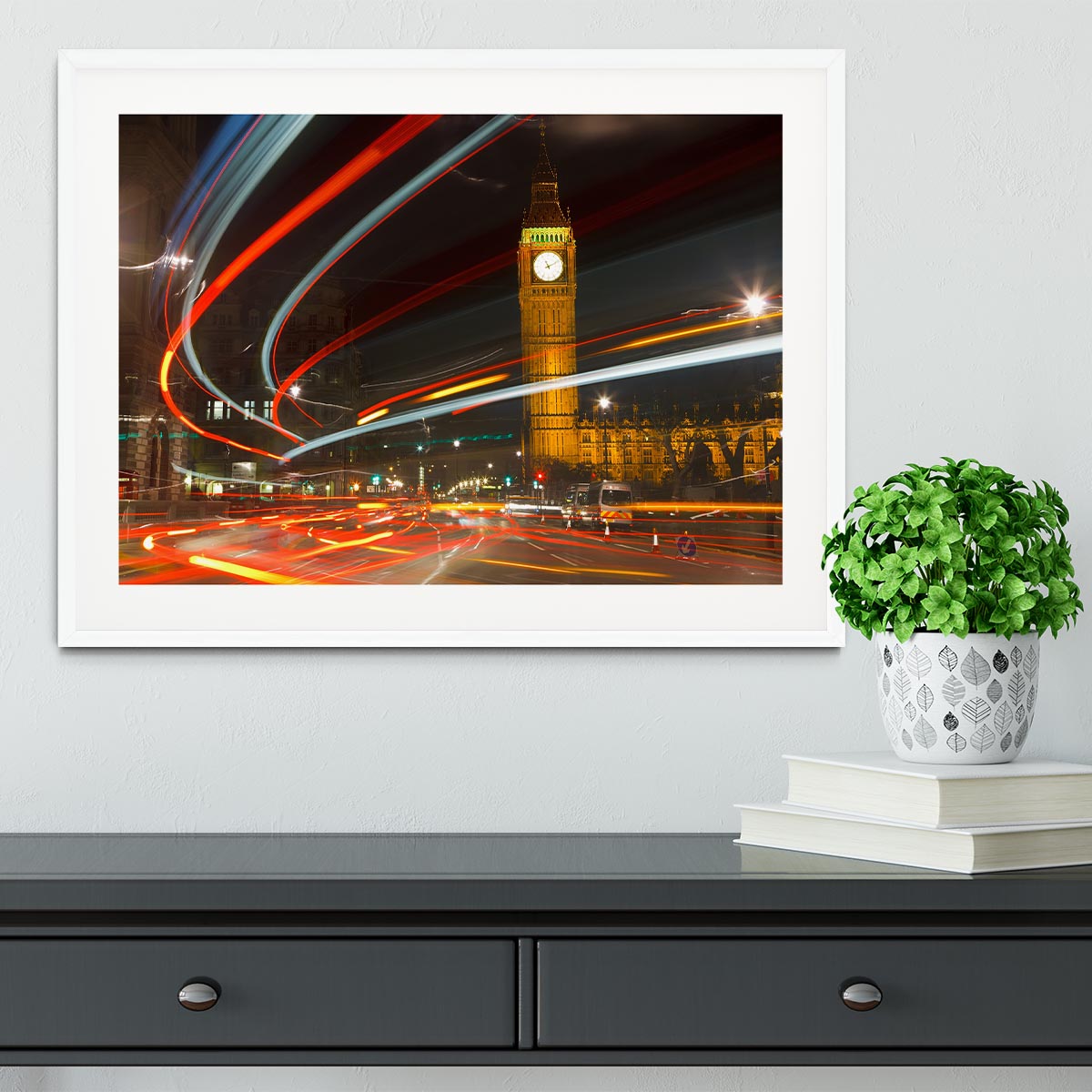 Traffic in night London Framed Print - Canvas Art Rocks - 5