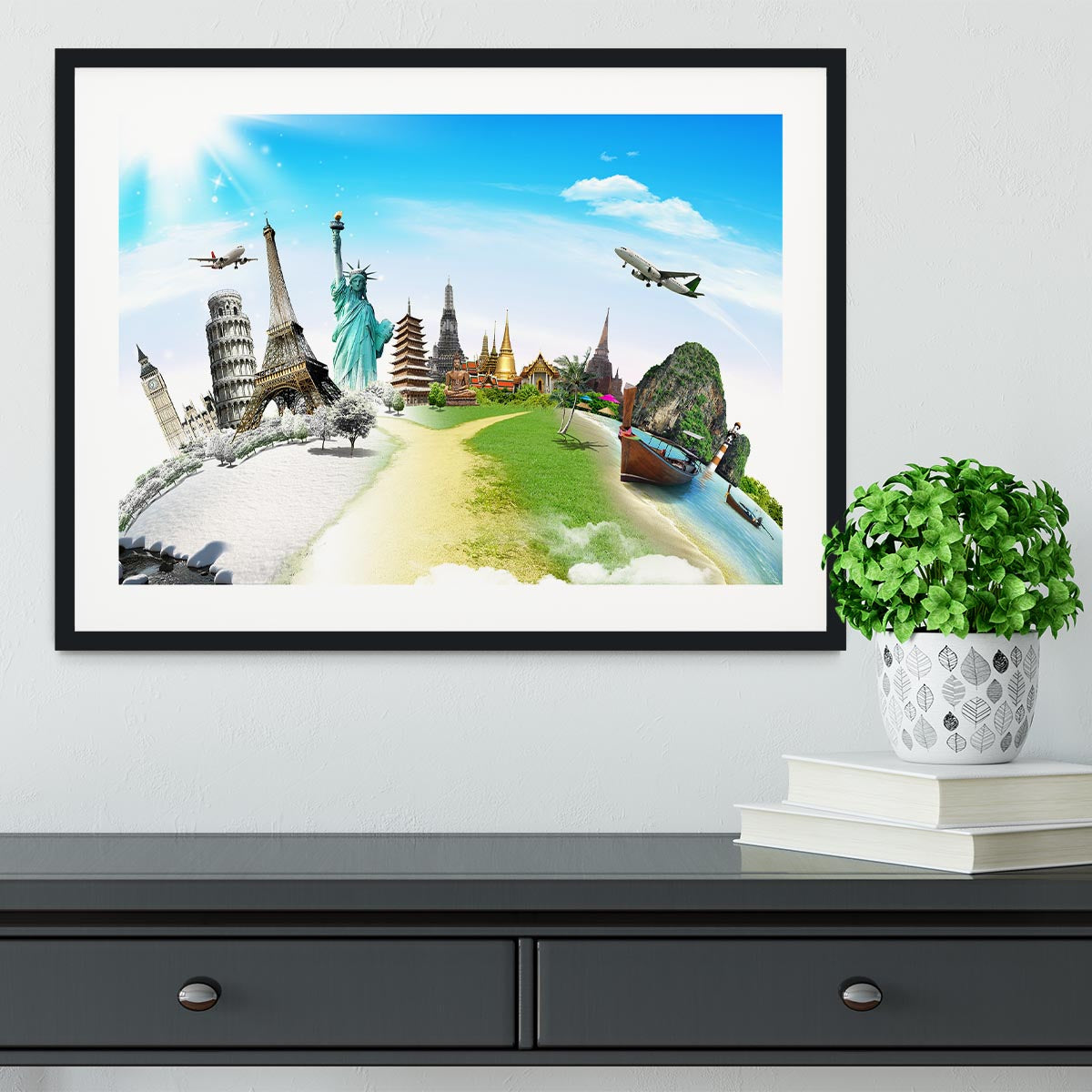 Travel the world monument Framed Print - Canvas Art Rocks - 1