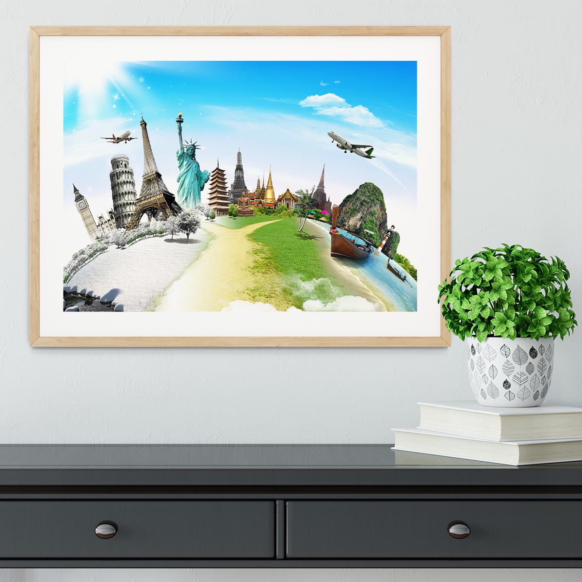 Travel the world monument Framed Print - Canvas Art Rocks - 3