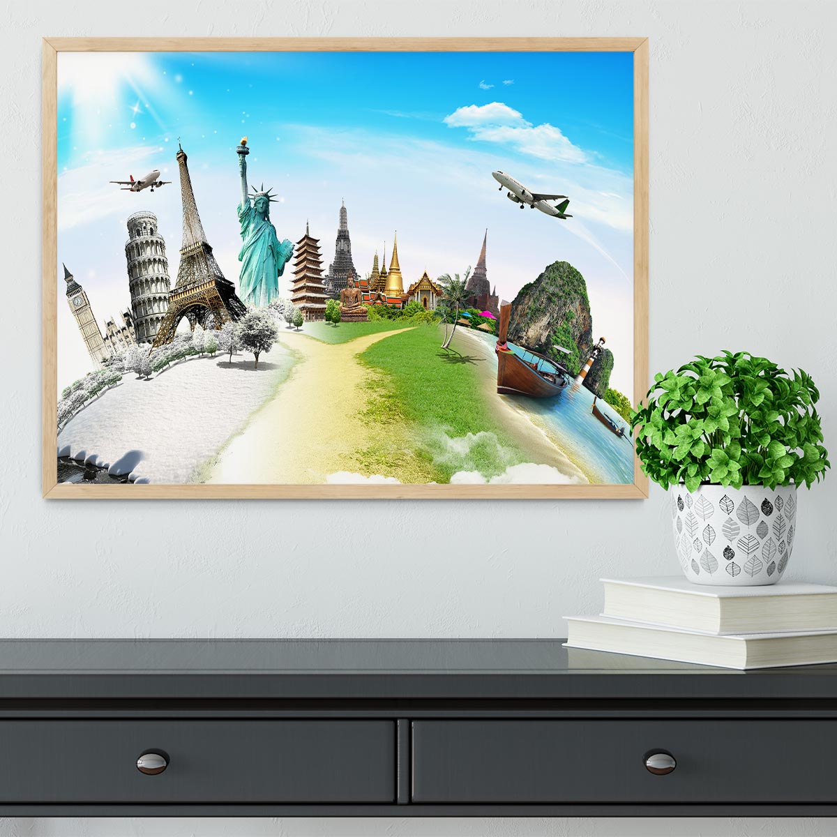 Travel the world monument Framed Print - Canvas Art Rocks - 4