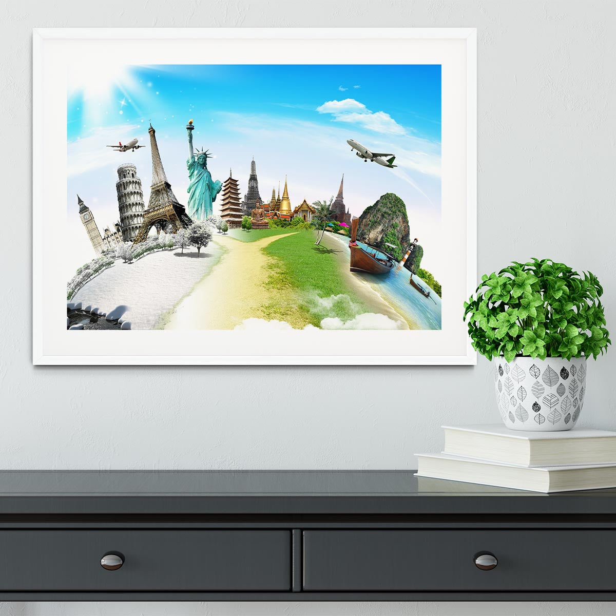 Travel the world monument Framed Print - Canvas Art Rocks - 5