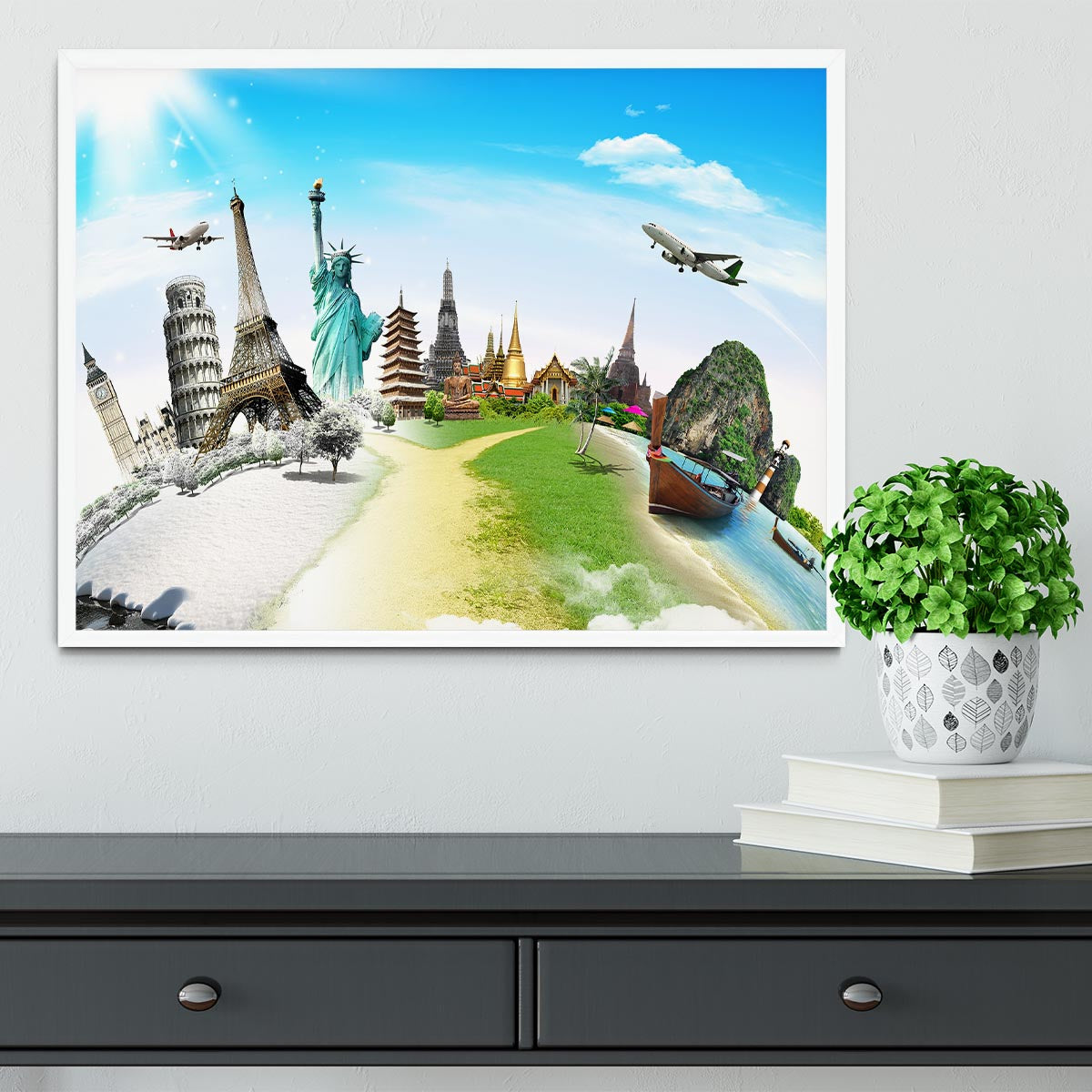 Travel the world monument Framed Print - Canvas Art Rocks -6